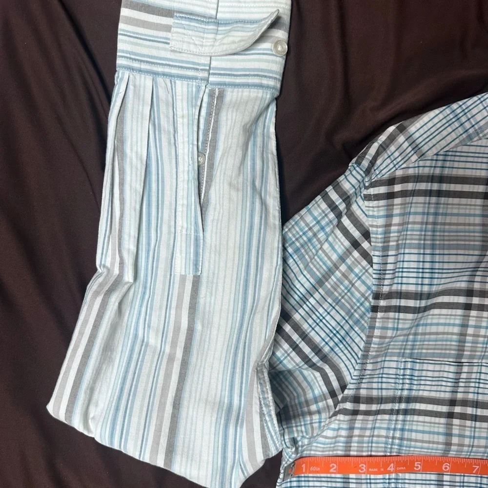ECKO UNLTD Men's Blue and Brown Plaid Shirt - Picture 7 of 9